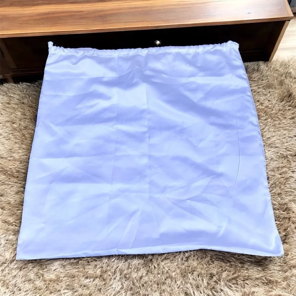 Michael Kors White Drawstring Silky Dust/Storage Bag w/Silver Logo Lettering